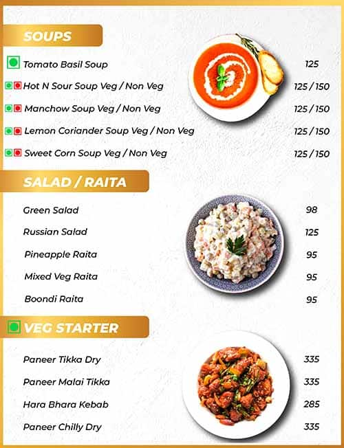 Menu of Sayaji’s Home Delivery – Cravings, Sayajigunj, Vadodara