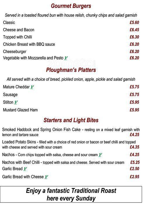 The Crown Sceptre Menu Menu For The Crown Sceptre Croydon London