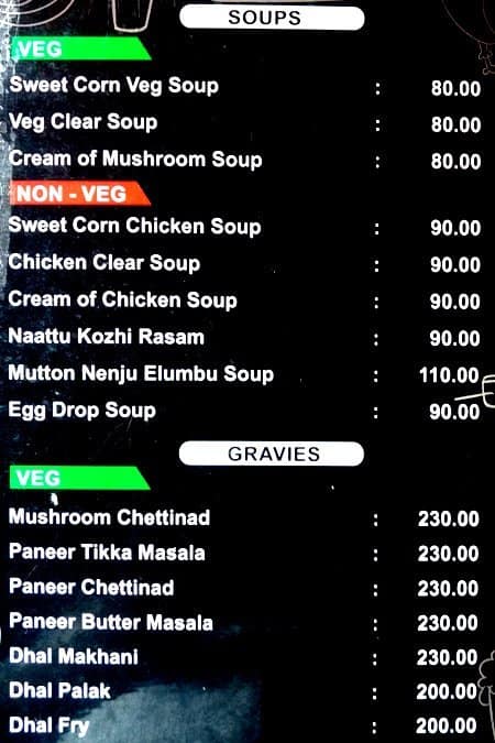 Courtallam Border Parotta menu