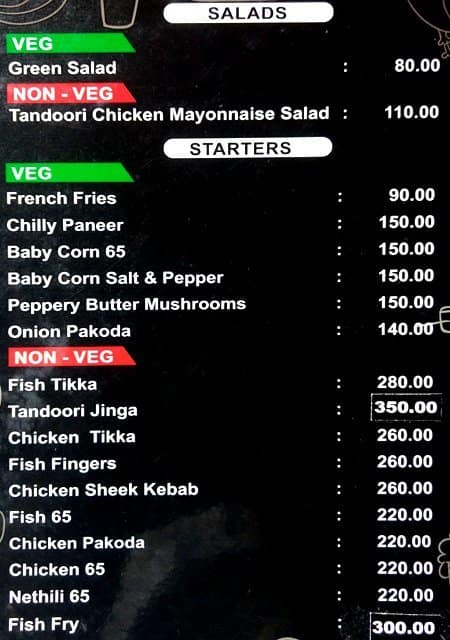 Courtallam Border Parotta menu