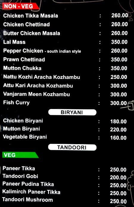 Courtallam Border Parotta menu