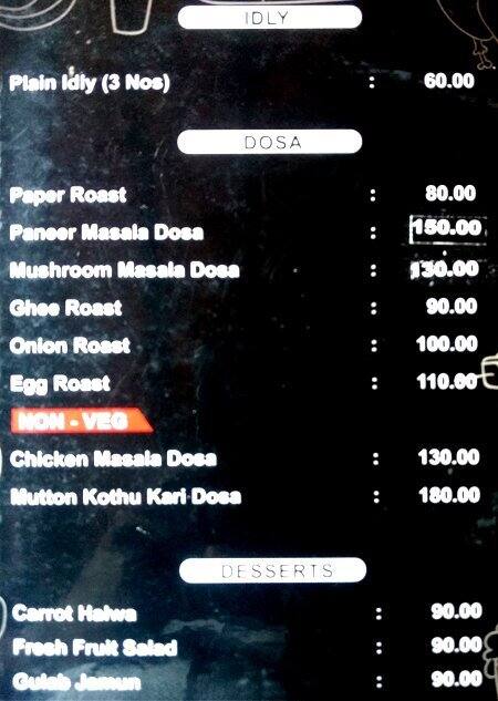 Courtallam Border Parotta menu