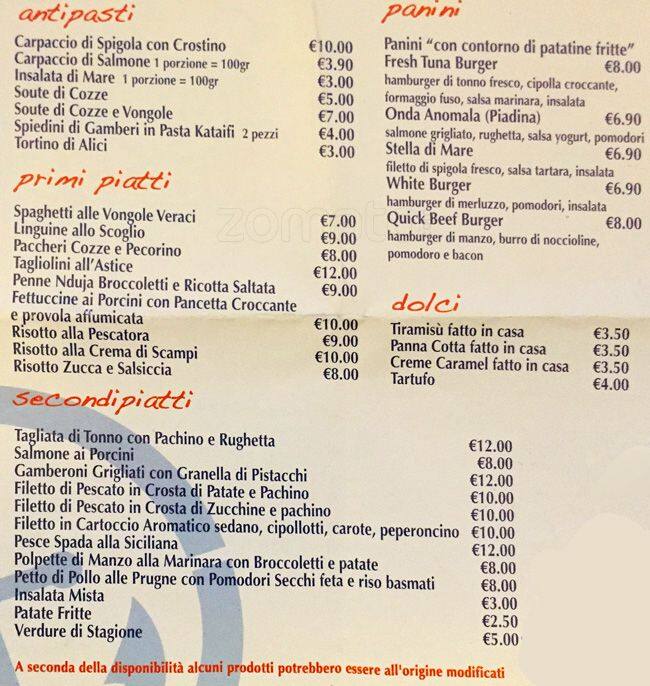 Menu di Quick Fish 
