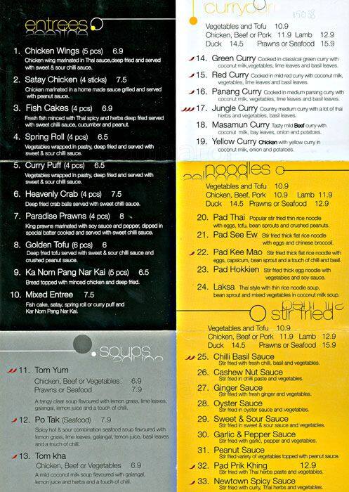 Newtown Thai Menu, Menu for Newtown Thai, Newtown, Sydney - Urbanspoon ...