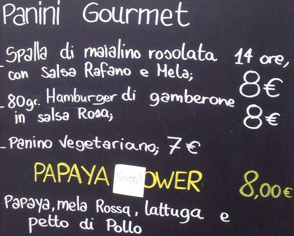 Menu di Unico Milano The Rolling Star 