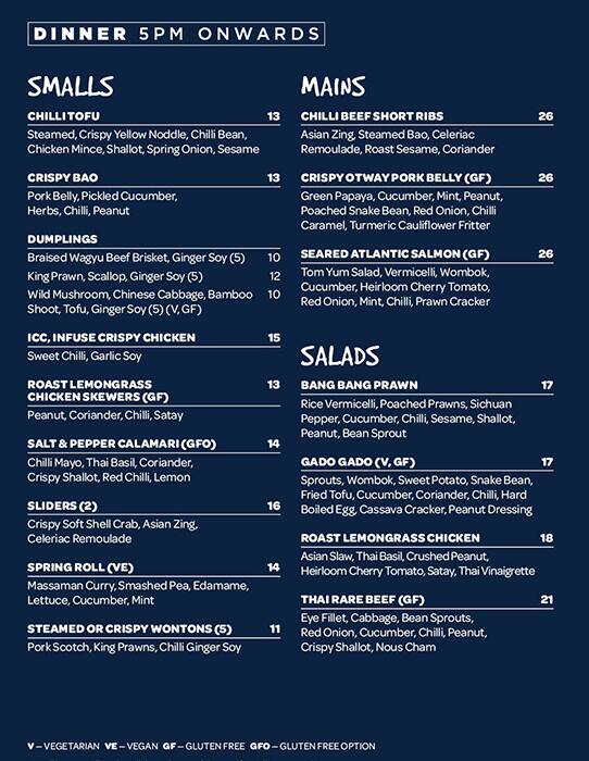 Infuse menu