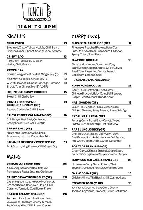 Infuse menu