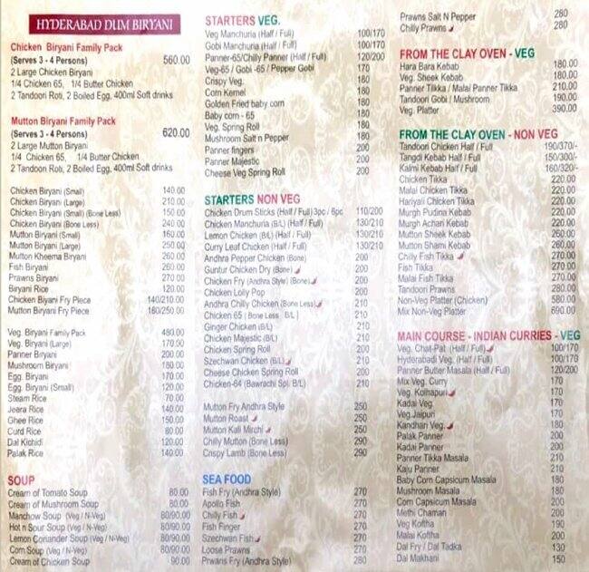 Featured image of post Hyderabadi Bawarchi Menu