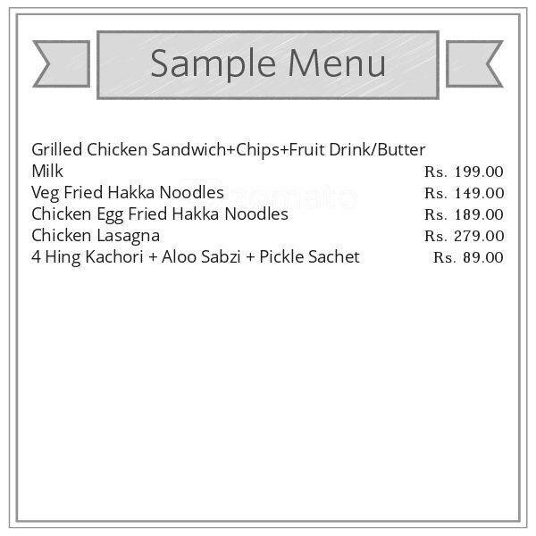 Meals 'O' Memories menu