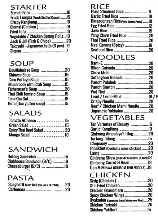 Menu of Sweet & Spicy, Tourist Club Area (Al Zahiyah), Abu Dhabi