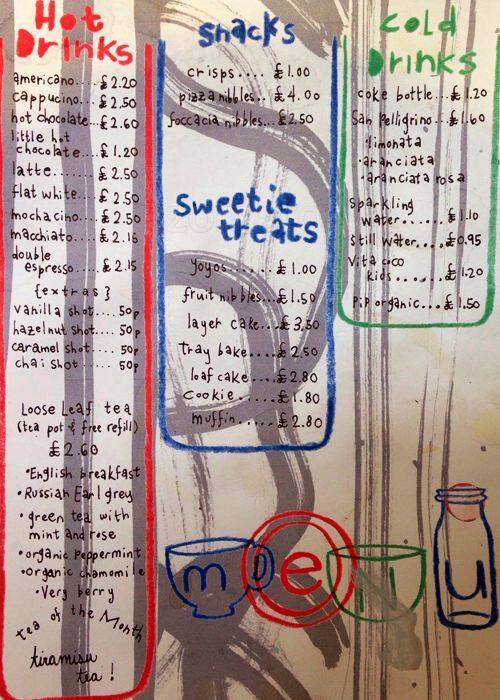 Menu at Punk Me Up Ceramics Café cafe, London
