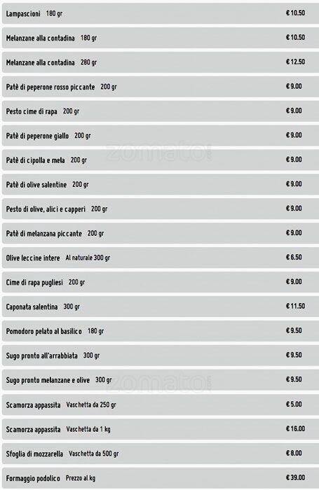Menu di Pulia 
