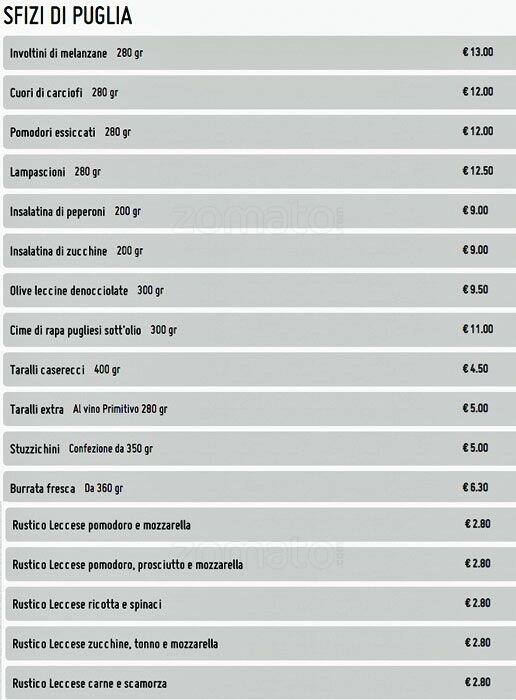 Menu di Pulia 