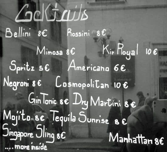 Menu di Vudabar - Champagneria 