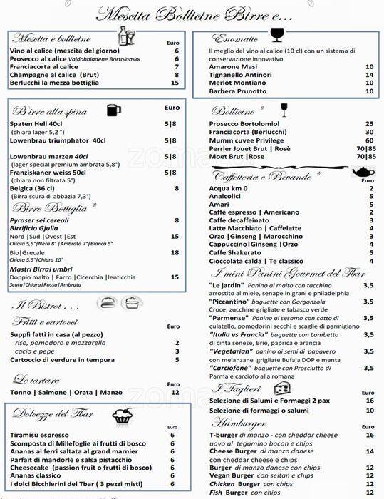 Menu de T Bar