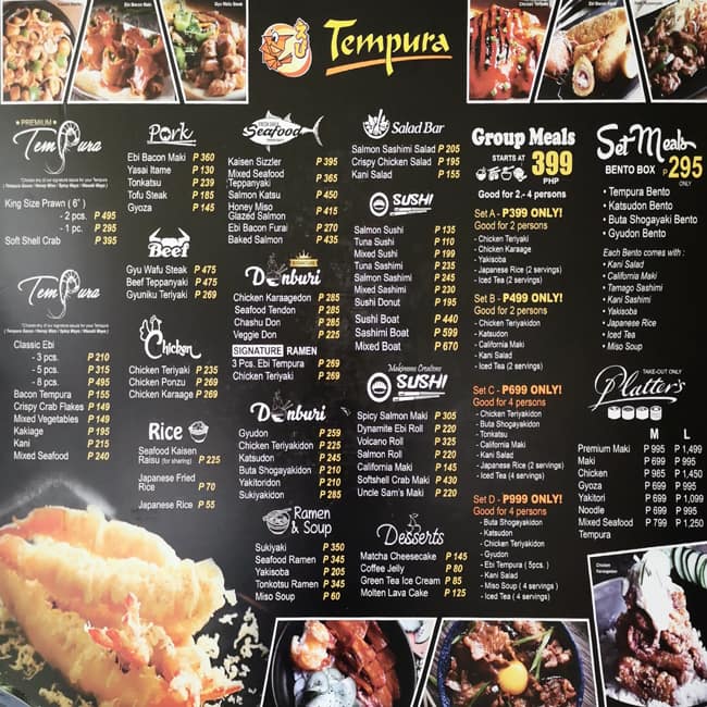 Tempura Japanese Grill Menu, Menu for Tempura Japanese Grill, Bagong