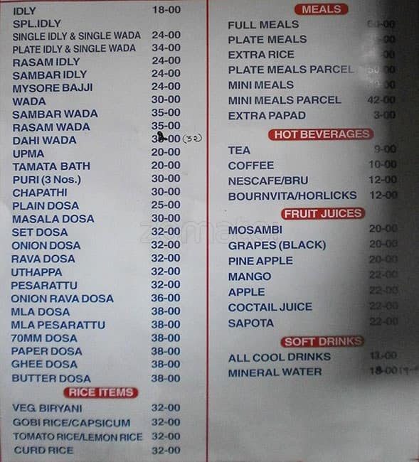 Hotel Akshaya Vegetarian Menu For Hotel Akshaya Vegetarian Dilsukhnagar Menu