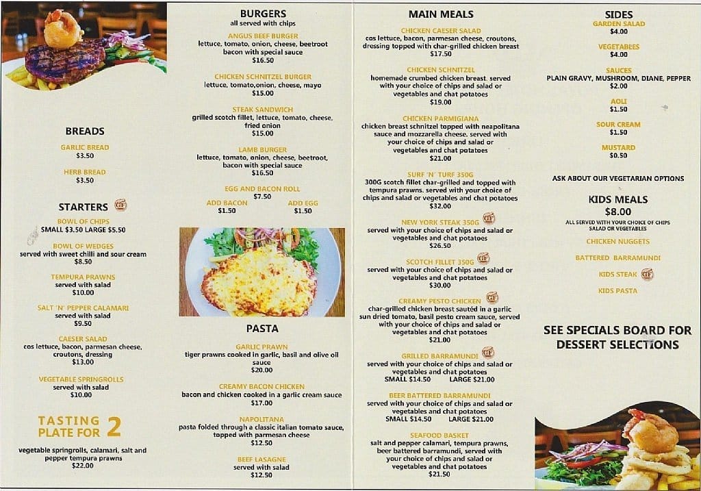 Royal Hotel Menu For Springwood Sydney Royal Hotel Springwood Menu