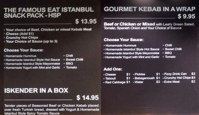 Carta de Eat Istanbul