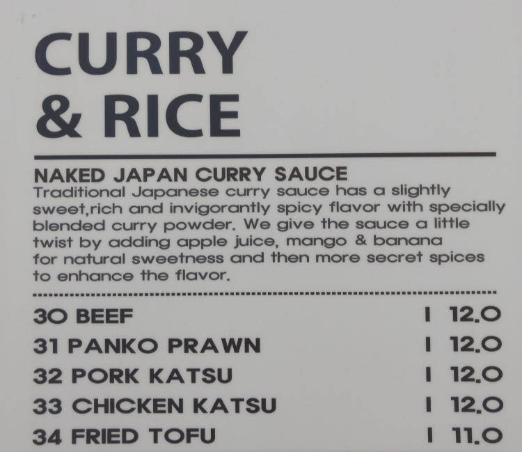 Menu At Naked Japan Restaurant Moorabbin