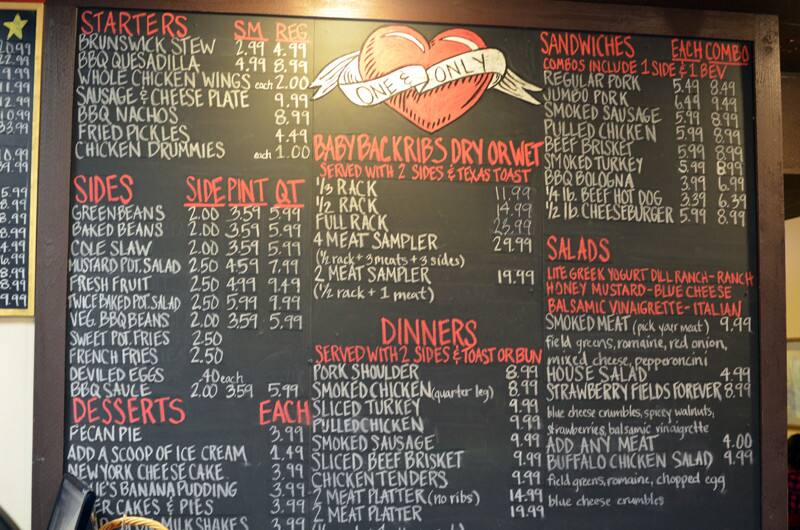 One & Only BBQ and More Menu Urbanspoon/Zomato