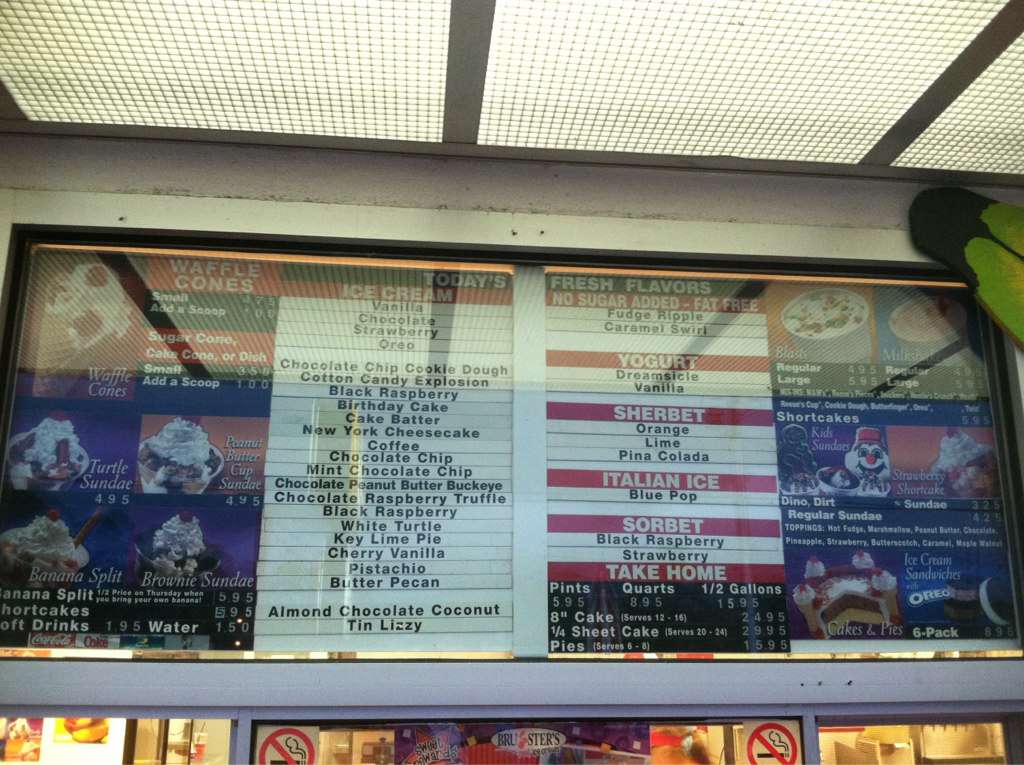 Brusters Ice Cream a Destin Foto del Menu con Prezzi Urbanspoon/Zomato