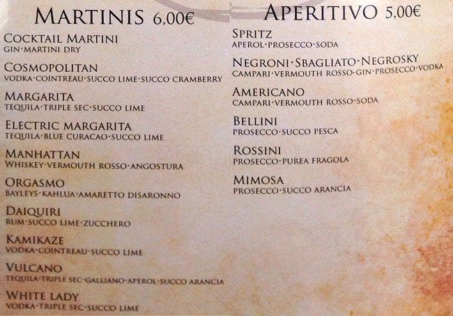 Menu di piazza cavour 