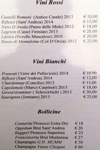 Menu di piazza cavour 