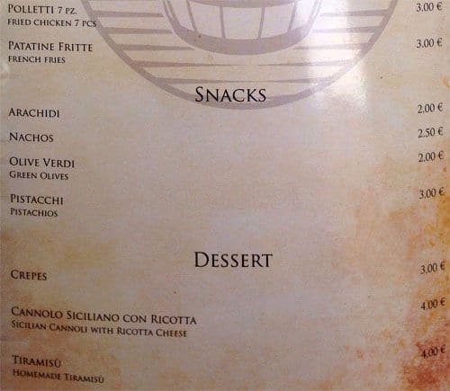 Menu di piazza cavour 