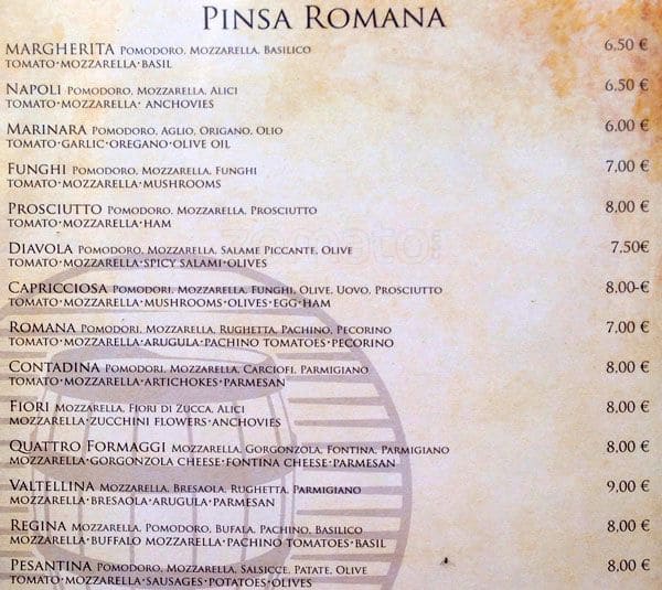 Menu di piazza cavour 