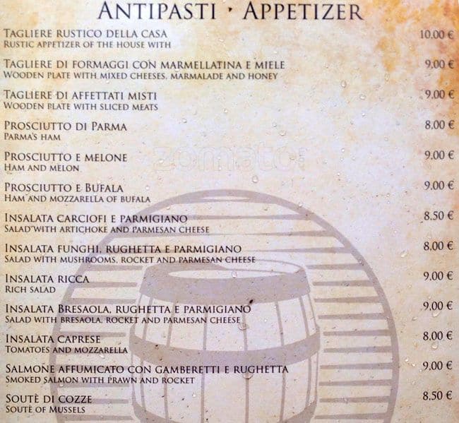 Menu di piazza cavour 