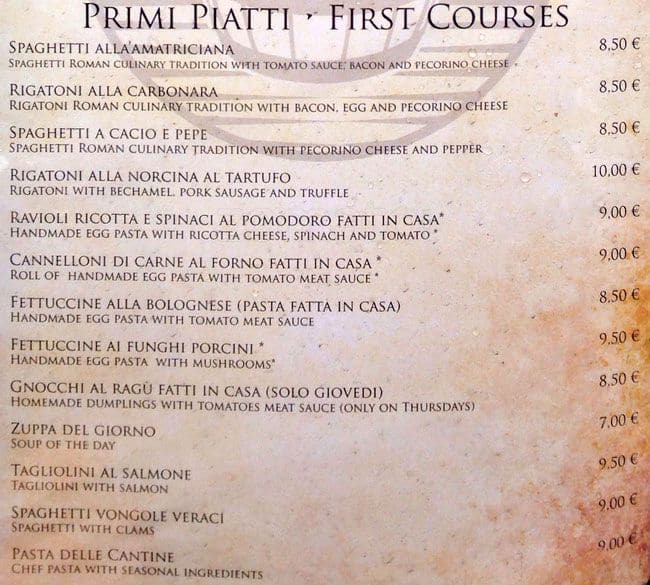 Menu di piazza cavour 