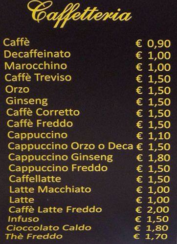 Carta de Caffè Treviso