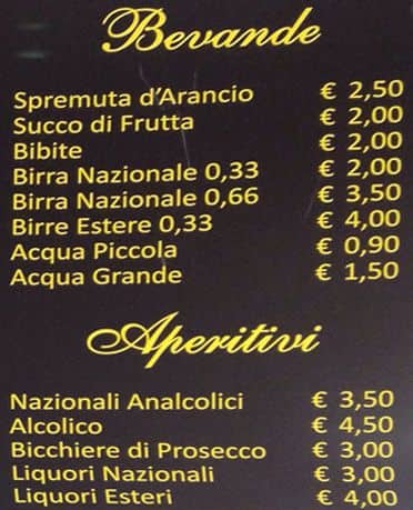 Carta de Caffè Treviso