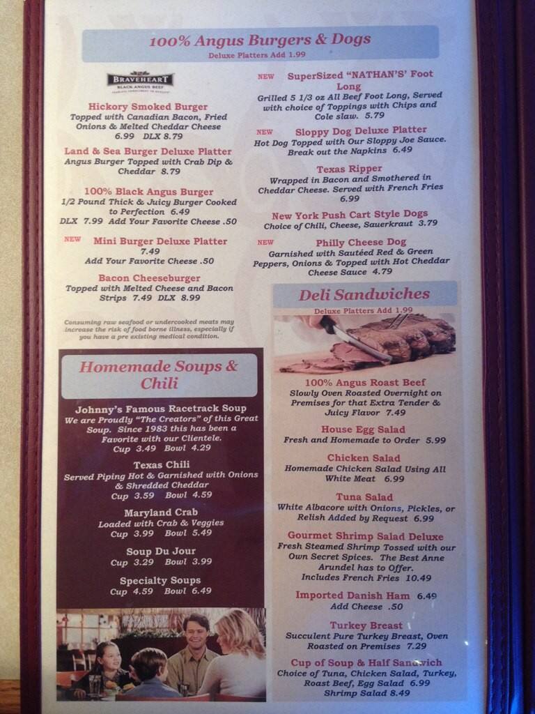 Menu at Johnny's Family Restaurant, Pasadena