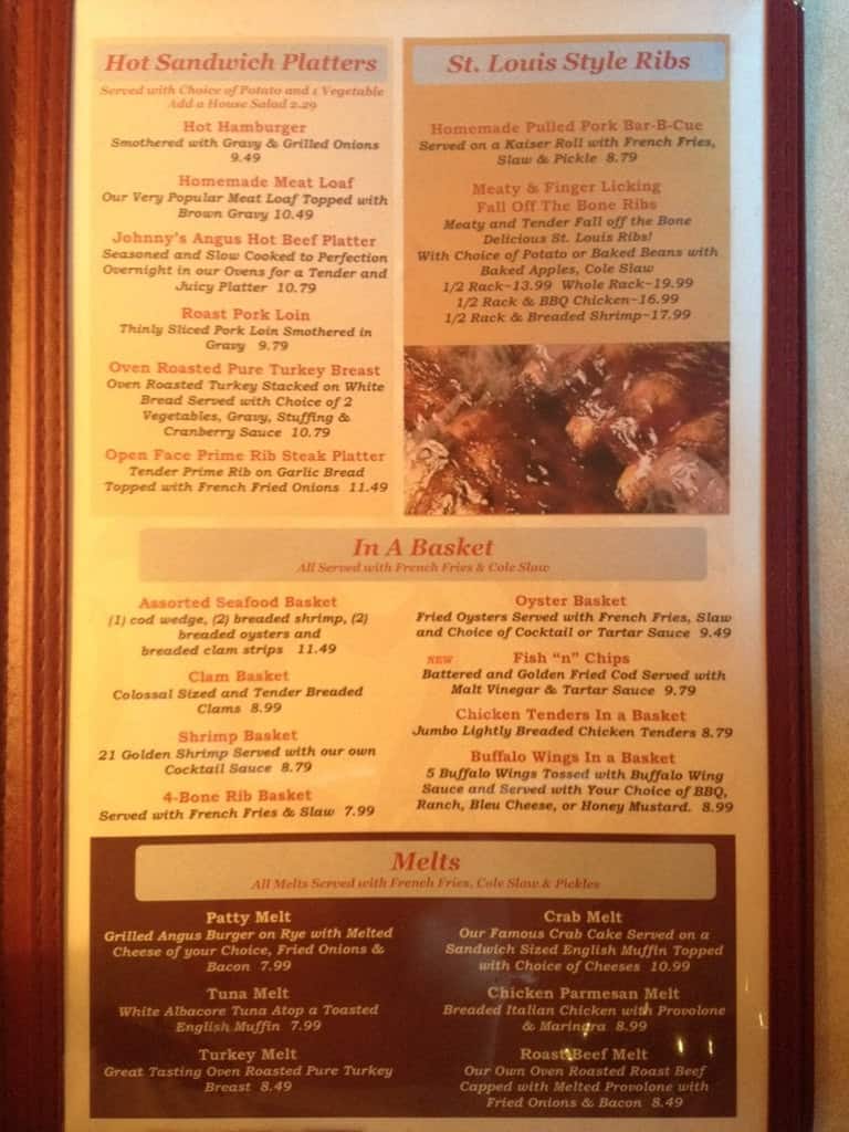 Menu at Johnny's Family Restaurant, Pasadena