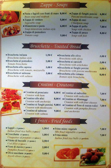 Menu di Ristorante ROMA 1 