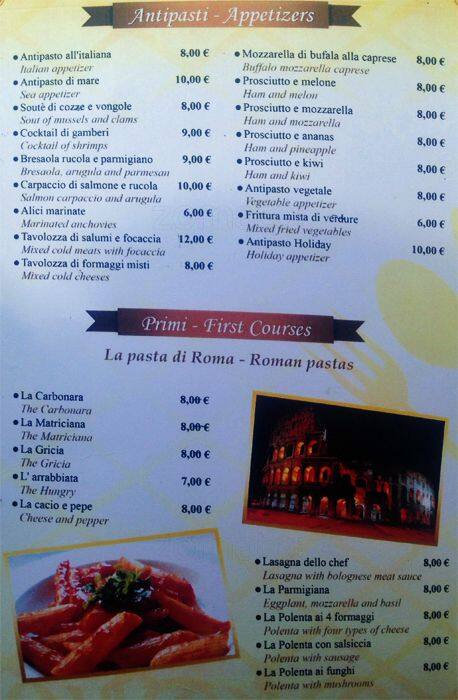 Menu di Ristorante ROMA 1 