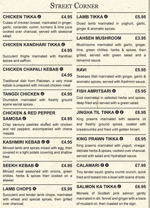 Scene Menu, Menu for Scene, Spinningfields, Manchester Zomato UK