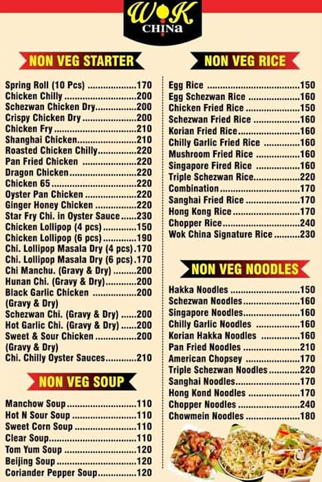 Menu of Wok China Family Restaurant, Nalasopara, Mumbai