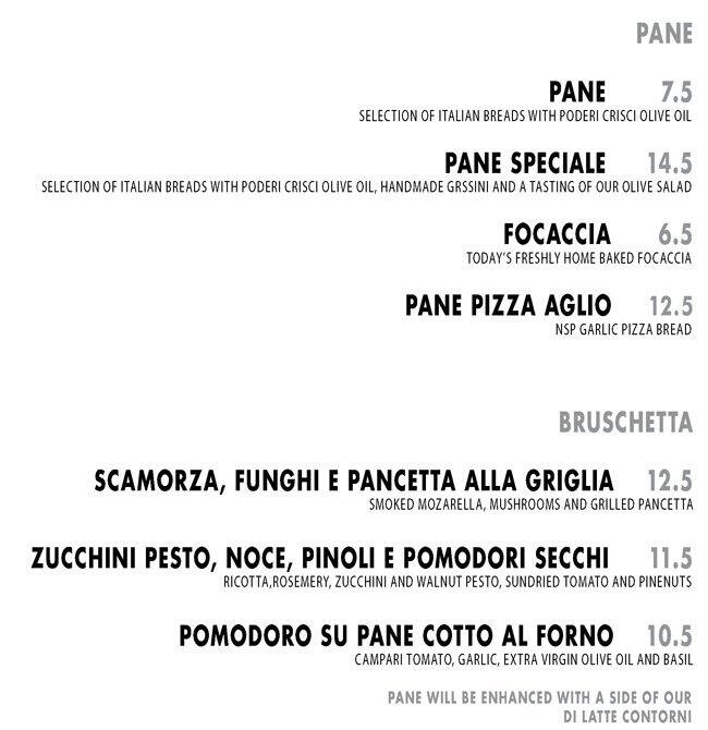 Non Solo Pizza menu, Menu restauracji Non Solo Pizza, Parnell, Auckland