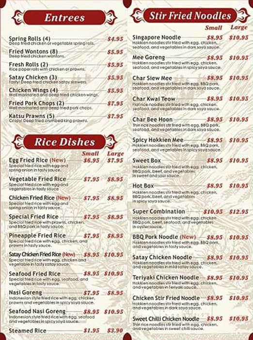 Youngs Noodle Inn Menu, Menu for Youngs Noodle Inn, Kinross, Perth