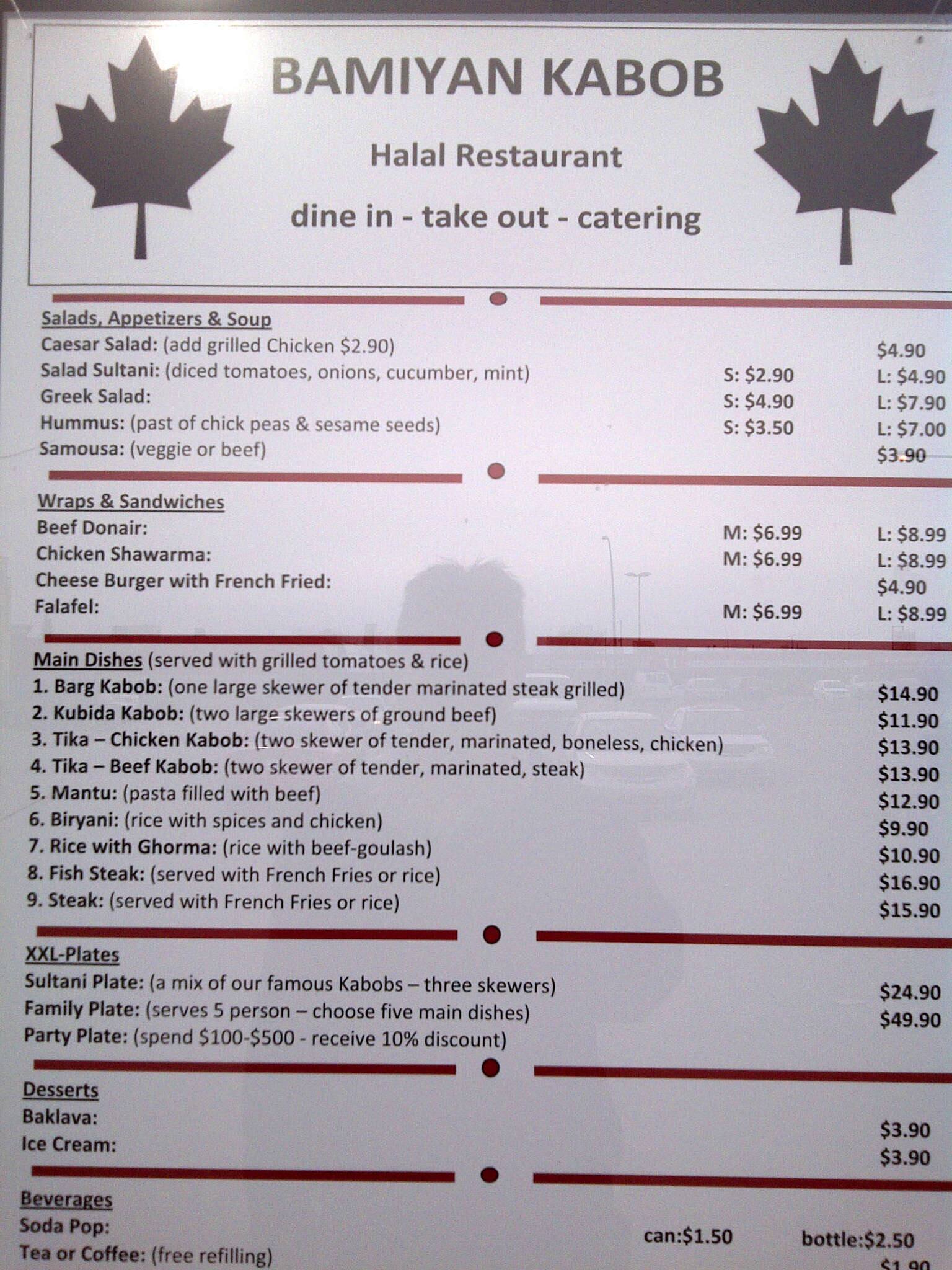 Carta de Pyramids Halal Restaurant