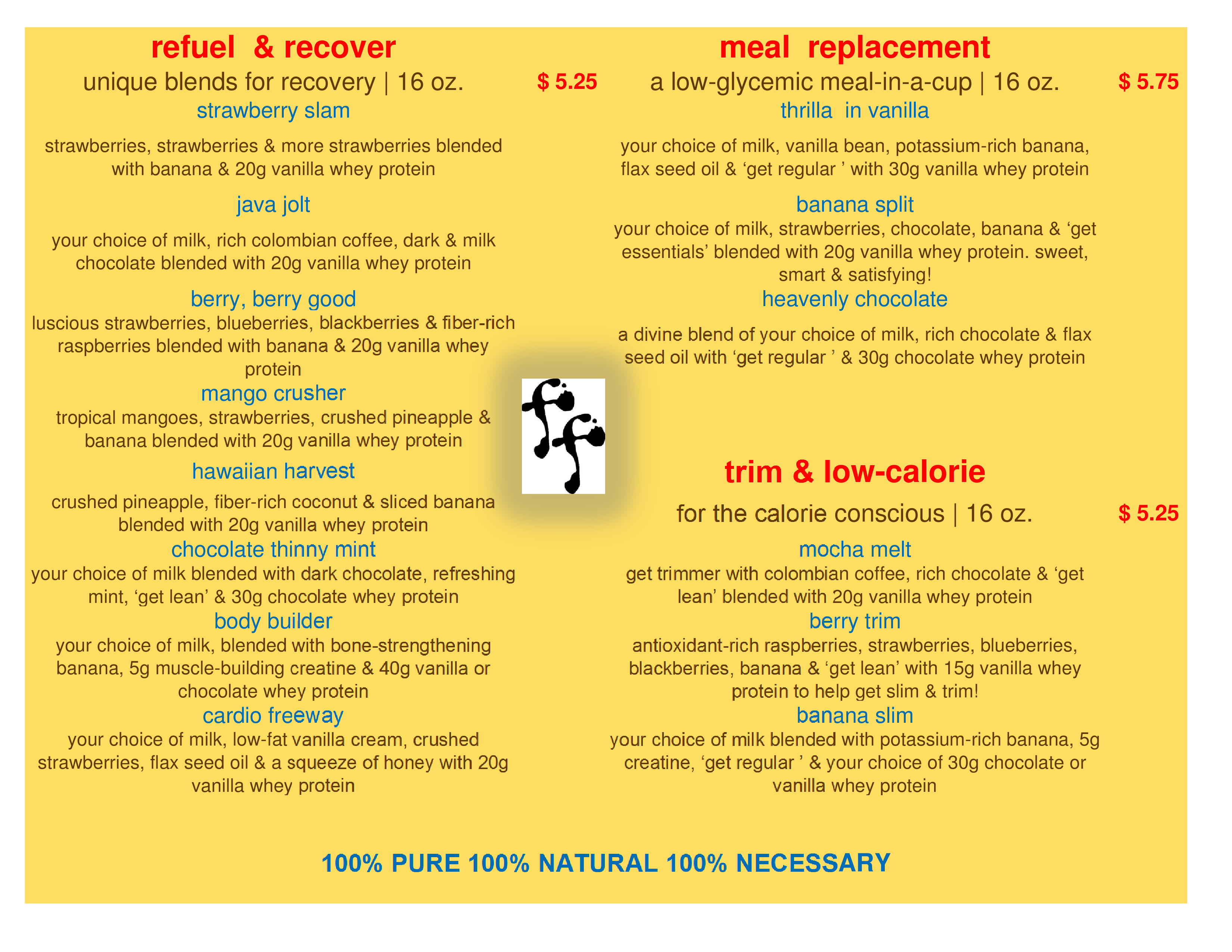 Fruit Fusion Juice and Frozen Dessert Bar Menu Urbanspoon/Zomato