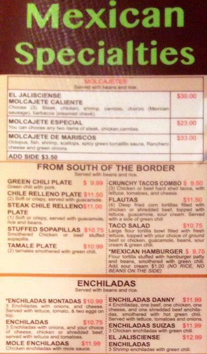 El Jalisciense menu