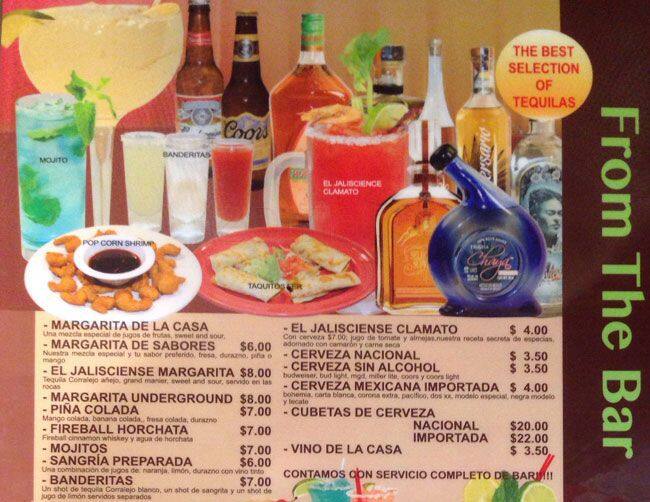 El Jalisciense menu