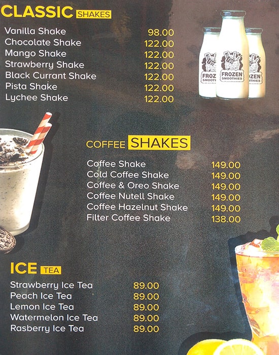 Menu of Frozen Smoothies, Anna Nagar West, Chennai