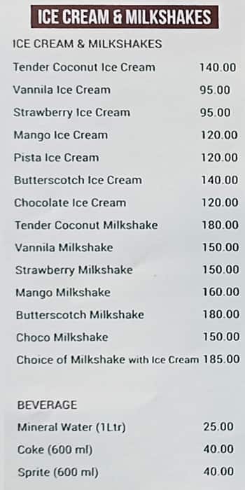 Nattarasan menu