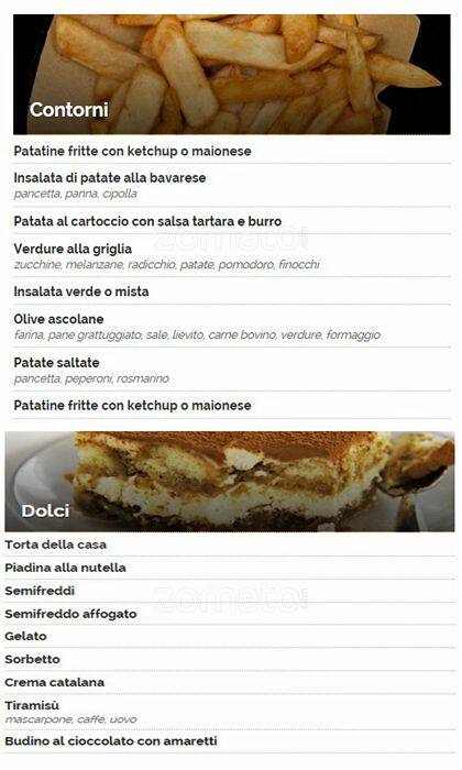 Menu di Il Giardino della Birra 