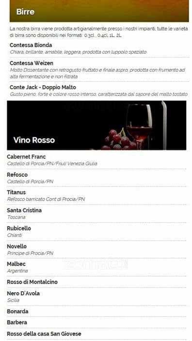 Menu di Il Giardino della Birra 